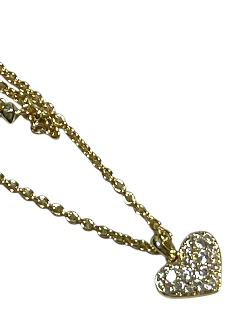 Kendra Scott Ari Gold Pavé Crystal Heart Multi Strand Necklace White CZ